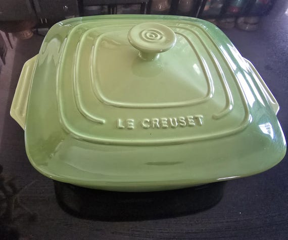Le Creuset Palm Green Stoneware Covered Casserole Collectible