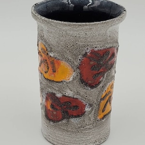 Vintage East German MCM GDR Strehla Keramik Fat Lava Vase Collectible Home Decor