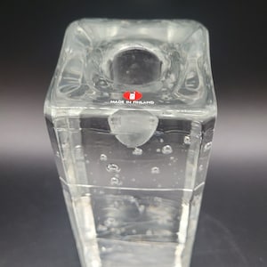 Vintage Finnish IITTALA Art Glass Candle Holder by Tapio Wirkkala Finland Home Decor