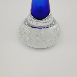 Vintage Mid Century Modern Cobalt Blue Art Glass Vase With Bullicante ...