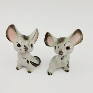 Adorable Vintage Anthropomorphic Mice Mouse Salt and Pepper Shaker Set Collectible Kitchen Decor Kitsch