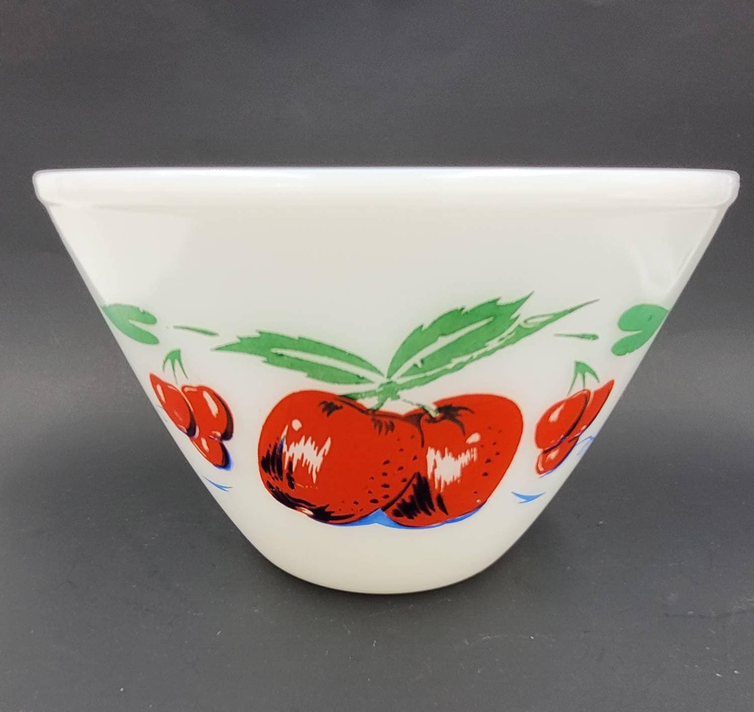 Vintage Fire King Apples and Cherries Splash Proof Nesting Mixing