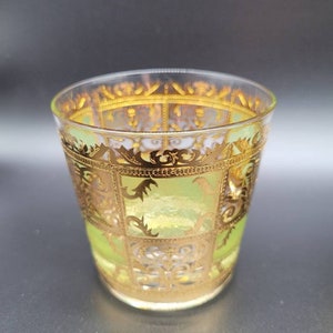 MCM vintage, lot de 4 verres à whisky à l&#39;ancienne de style Culver, décoration d&#39;intérieur