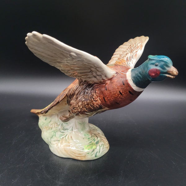 Vintage Beswick Ringneck Pheasant 849 Taking Flight Bird Figurine Collectible Home Decor