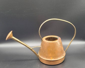 Vintage Copper and Brass Plant Watering Can Made in Portugal Gardening Spring Home Decor