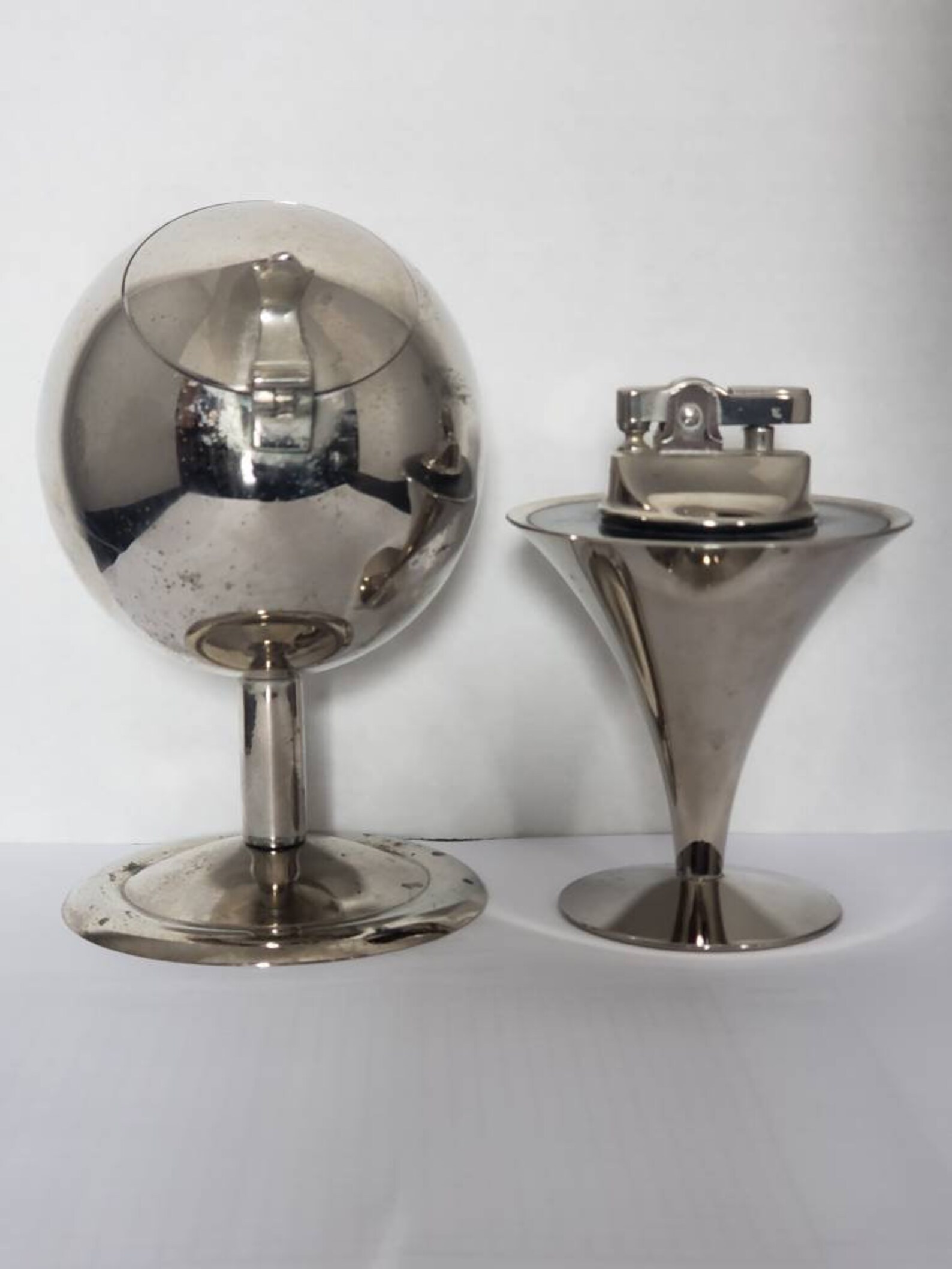 Vintage Mid Century Modern MCM Table Lighter and Ashtray Set Etsy