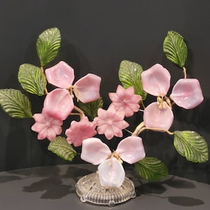 Vintage Czechoslovakia  Art Glass Flower Centerpiece Fantastic Home Decor