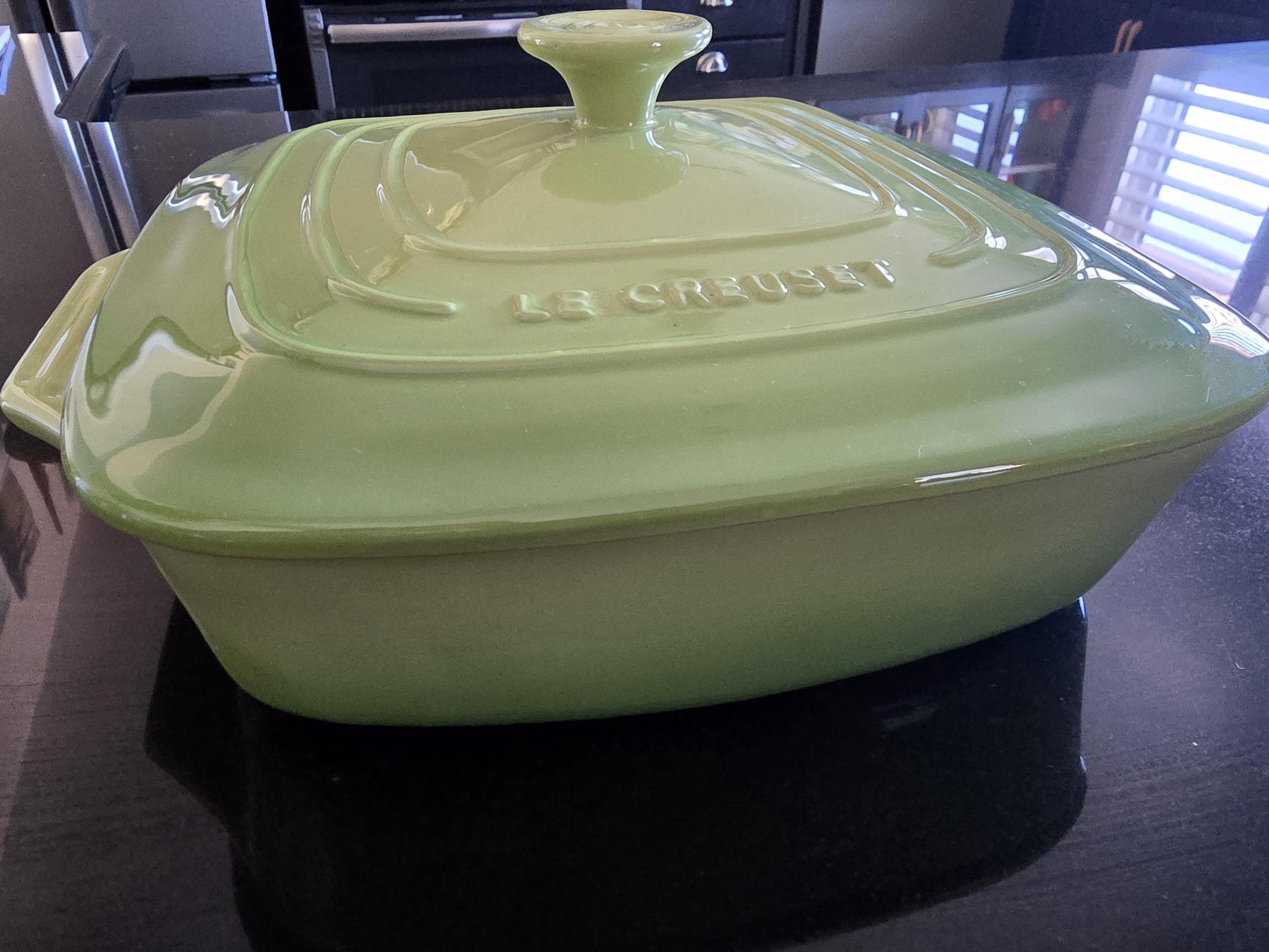 Le Creuset Palm Green Stoneware Covered Casserole Collectible