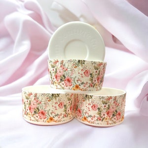 Dainty Florals Silicone Boot for Tumbler Accessories - Fits 20-40oz Stanley & 12-24oz Water Bottles - 7.5cm Diameter
