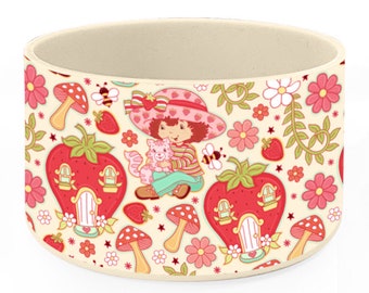 PREORDER Strawberry girl Silicone Boot (7.5cm base) accessories. Cream base with greenery, mushrooms, and flowers.