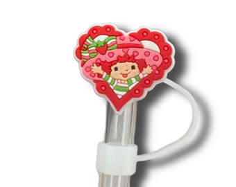 PREORDER 10mm Straw Topper Strawberry Girl Accesorios de silicona