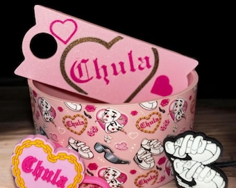 Pink Chula Tumbler Accessory Bundle-Boot lid topper & Straw Topper Set - Custom Tumbler Decor - Fits 40oz Tumblers