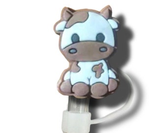 PREORDER 10mm Straw Topper Chocolate Cow Silicone accessories