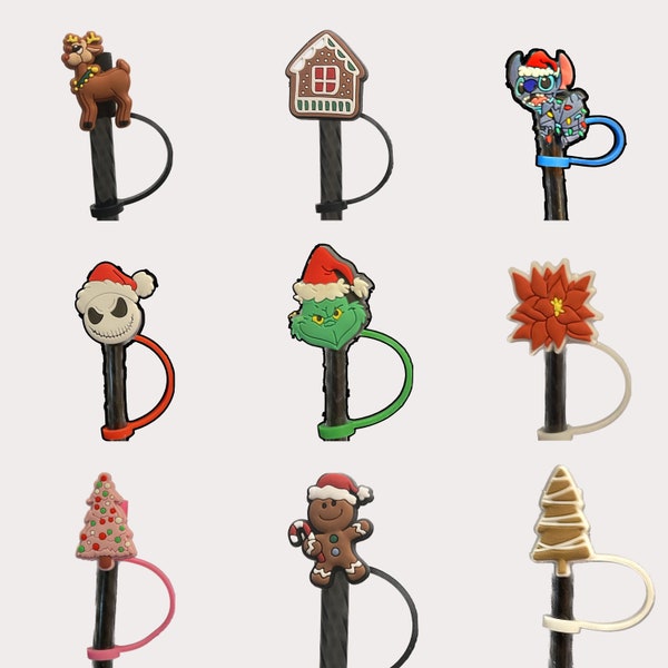 Christmas Themed Straw Toppers