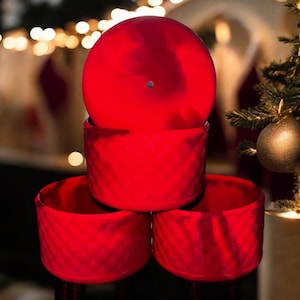 Holiday Red Velvet Diamond Boot - CupCoutureCo Exclusive - Tumbler Accessories - Fits 20-40oz Stanley & 12-24o  - 7.5cm Diameter