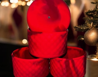 Holiday Red Velvet Diamond Boot - CupCoutureCo Exclusive - Tumbler Accessories - Fits 20-40oz Stanley & 12-24o  - 7.5cm Diameter