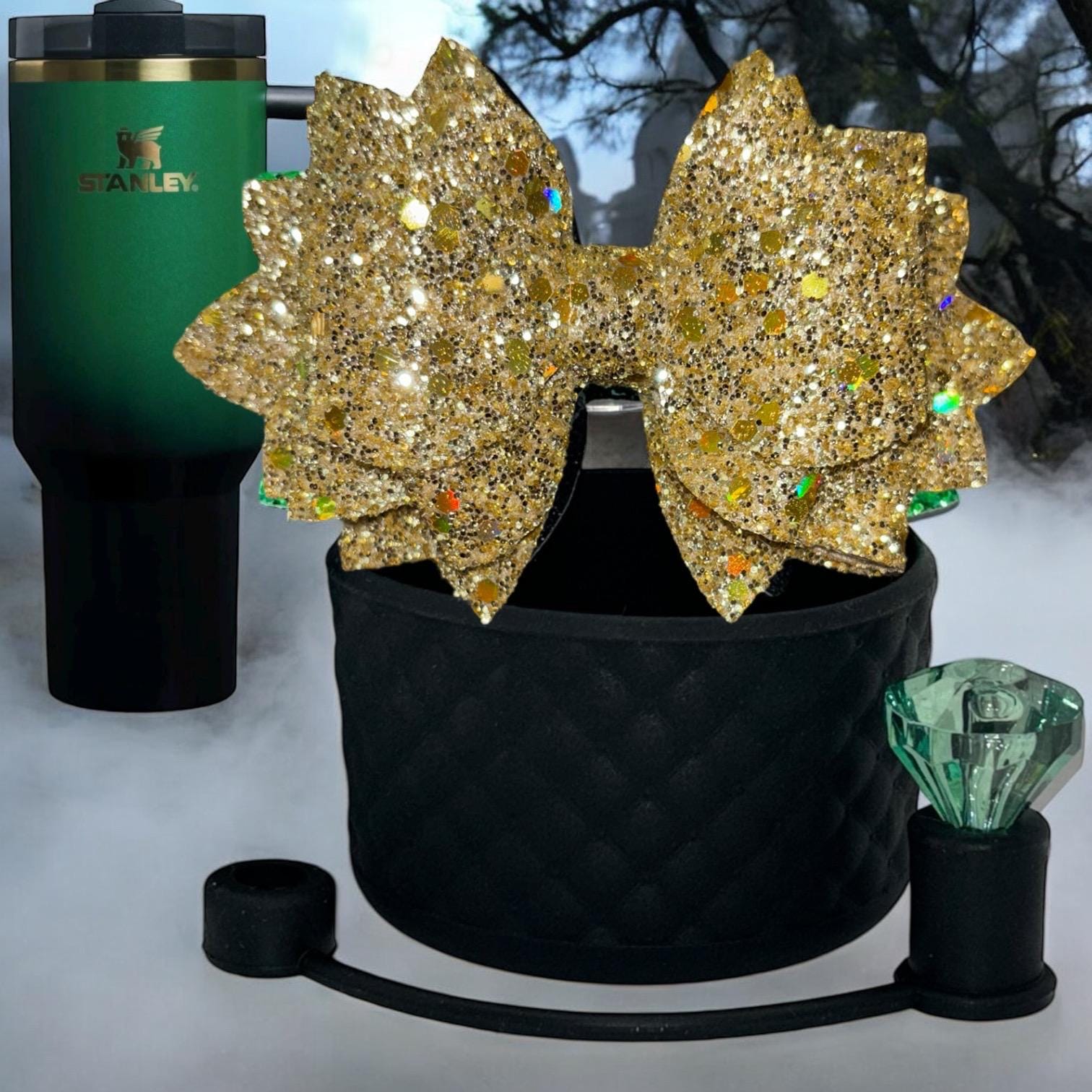 Wicked Bundle - Let’s Play Dress Up - Tumbler Accessory Bundle: Boot, Bow, Handle Charm & Straw Topper Set - Custom Tumbler Decor