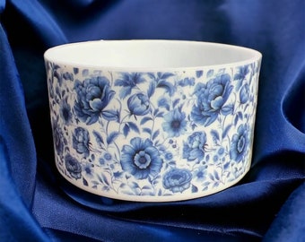 PREORDER Vintage Floral Boot (7.5cm base) accessories. White base with antique blue flowers