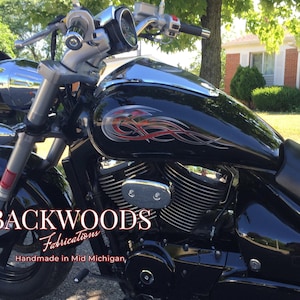 Tribal Flame Custom Motorcycle Tank REFLECTIVE Decals