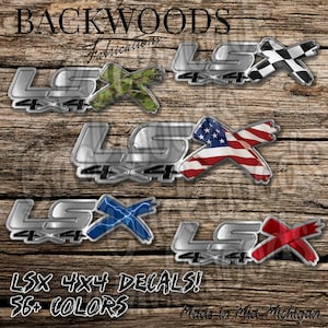 LSX 4x4 Decals in 56+ colors Premium Vinyl or Reflective Swap Out OEM Graphics