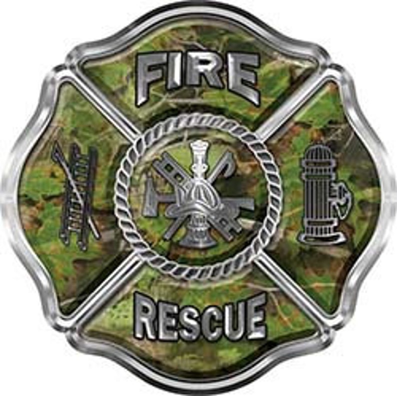 thumbnail image 2 of Reflective Maltese Cross Fire Helmet Decal - 2 Inch Asterisk Sticker 2 of 3
