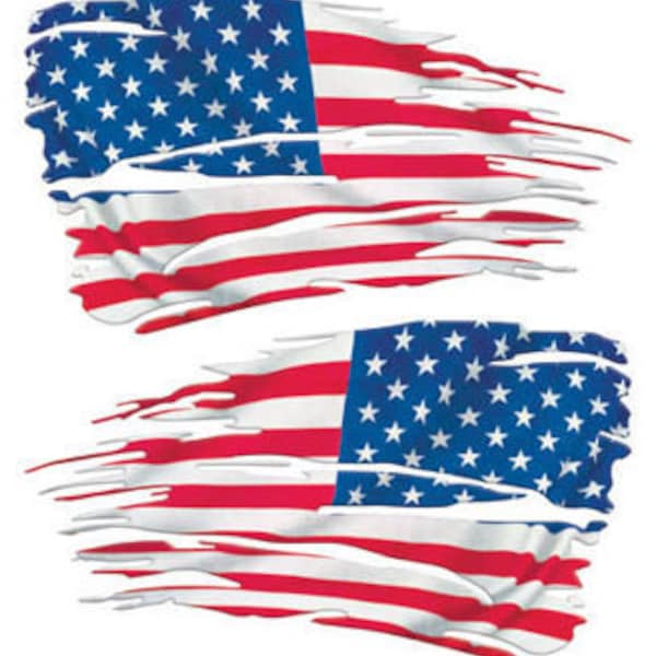 American Flag Decals Distressed & Tattered