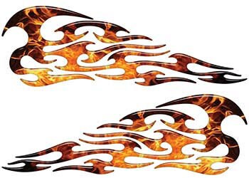 Motorcycle Tank and Helmet Tribal Flame Reflective Decals - Etsy