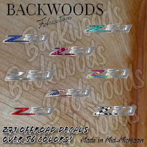 Custom Chevrolet Chevy z71 off road decals for Silverado 1500, 2500, 3500 in reflective for bedside pickup.  Tons of colors to choose from.
