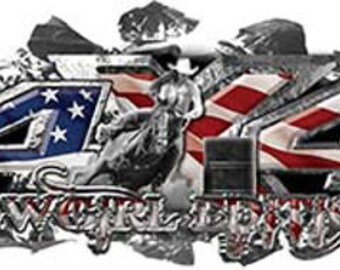 Cowgirl Edition 4x4 REFLECTIVE Decals with Ripped Metal and Barrel Racing