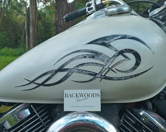 Tribal Flame REFLECTIVE Decals for Motorcycle Tanks