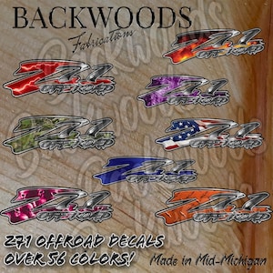 Chevy Z71 Off Road Decal - bedside decals for Chevrolet Z-71 Silverado pickup truck.  Replace your boring OEM stickers today!