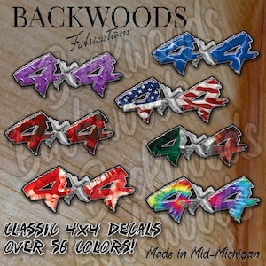 Classic 4x4 Decals in 56 different colors, sizes in reflective or premium vinyl works for truck bed side, quad, kids toys suv and more