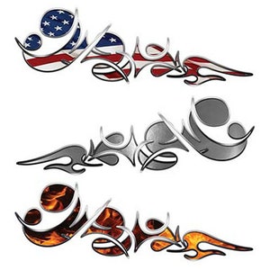 Reverse Tribal Flame Reflective Decal Kit