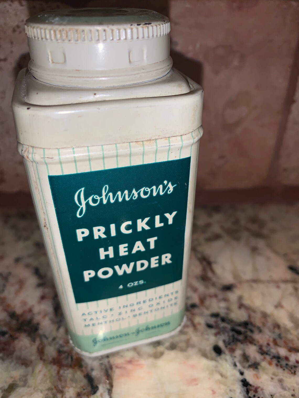 Johnson & Johnson Prickly Heat Powder 4 oz Can .. Vintage Tins Etsy
