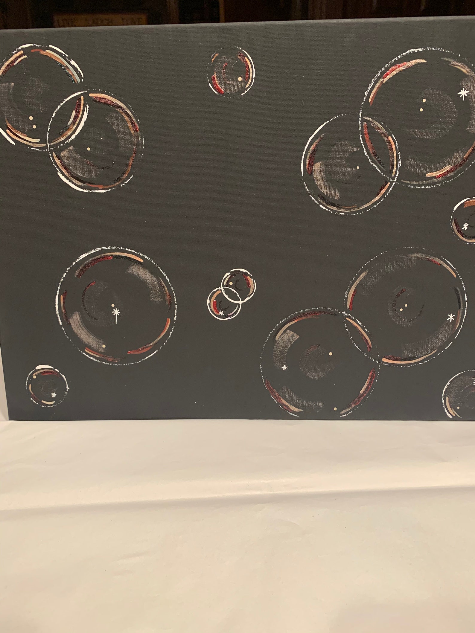 Art Floating Bubbles.. Wall Decor...Hubbles on Canvas.. Etsy