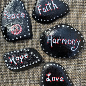 Painted Rocks Set of 5 Affirmation Rocks .. Painted Rocks.. Positivity Rocks .. Rocks image 2