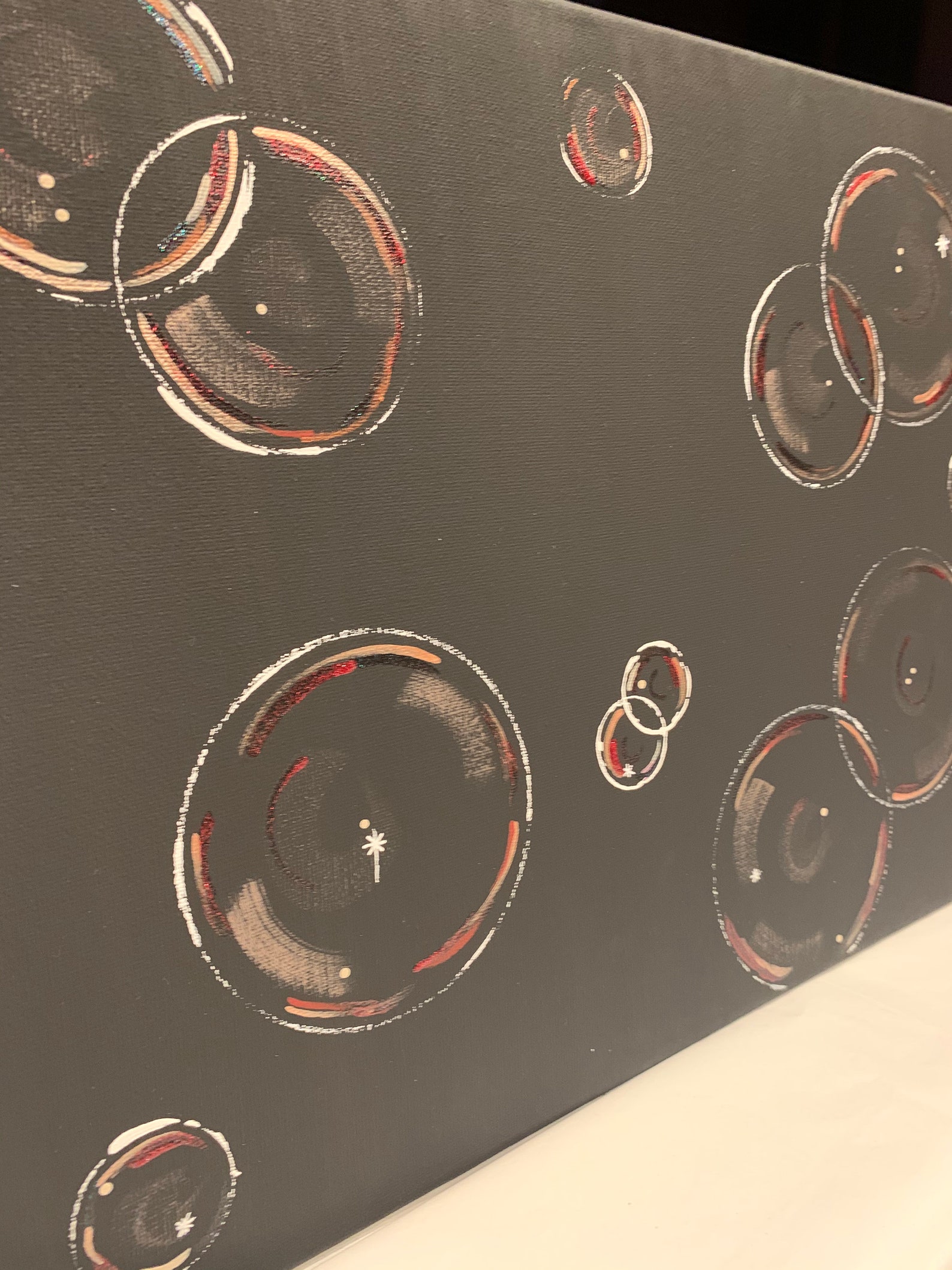 Art Floating Bubbles.. Wall Decor...Hubbles on Canvas.. Etsy