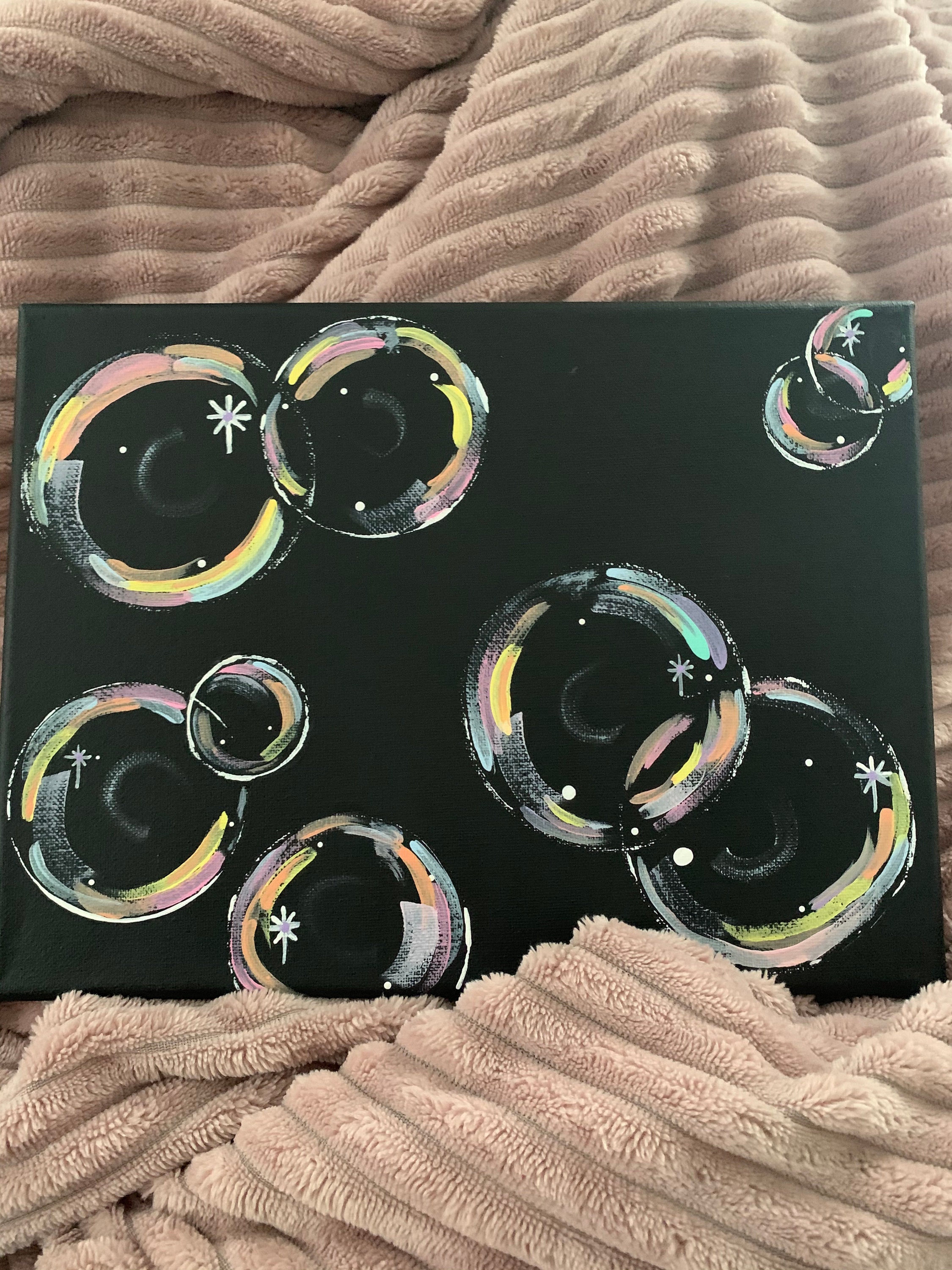Bubbles...art Floating Bubbles on Canvas...pretty Bubbles.. Etsy UK