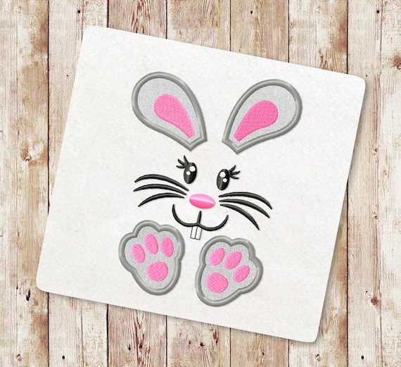 Easter Bunny Applique Embroidery Designs, Bunny face Applique Embroidery Designs, Easter Applique Embroidery Designs, Instant Download, 127