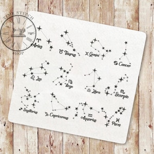 Konstelacje Znaki zodiaku Wzory haftu, Znaki zodiaku wzory haftu, Astrologia haft, Kosmiczna Gwiazda wzory haftu maszynowego 231