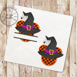 Halloween witch Mouse Head Applique Embroidery Designs, Halloween Mouse split Machine Embroidery Designs, Halloween Ears Embroidery, 185
