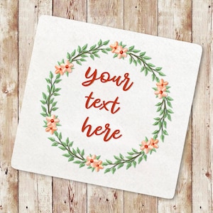 Floral wreath Machine Embroidery Design, Flower wreath, Wildflower Wreath, Simple floral monogram frame, Personalized embroidery Design,153