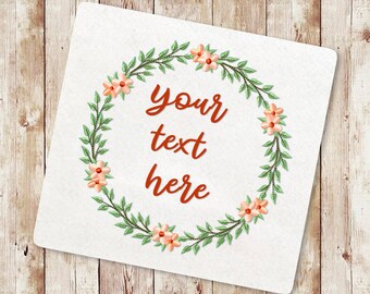 Floral wreath Machine Embroidery Design, Flower wreath, Wildflower Wreath, Simple floral monogram frame, Personalized embroidery Design,153