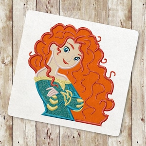 Princess Applique Embroidery Design, Change your fate Embroidery Designs, Archery bow Merida Embroidery Designs, Instant Download, 028