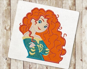 Princess Applique Embroidery Design, Change your fate Embroidery Designs, Archery bow Merida Embroidery Designs, Instant Download, 028