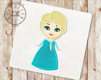 Little Princess Applique Embroidery Design, Baby birthday Applique Embroidery Design, Mini Ice Queen Embroidery, Instant Download, 215