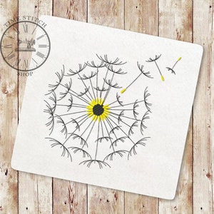 Dandelion Machine Embroidery Design, Wildflowers embroidery, Dandelion Seeds Design, Simple floral, Dandelion Flower embroidery Design, 179
