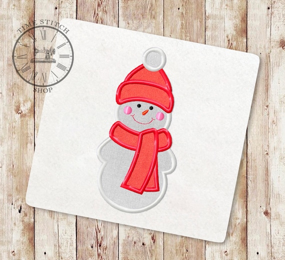 Snowman Applique Embroidery Design Christmas Holiday Etsy