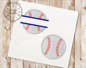 Baseball Applique Embroidery Designs, Baseball Split Applique Machine Embroidery Design, Baseball Laces, Sport Ball Embroidery Design, 158