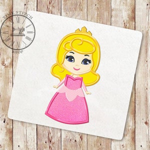 Little Sleeping Princess Applique Embroidery Design, Mini Sleeping Beauty Applique Embroidery Designs, Baby girl birthday Embroidery, 219